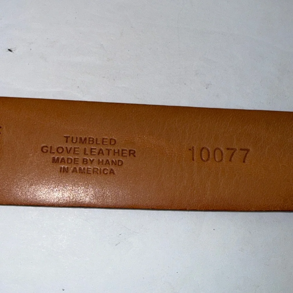 Martin Dingman Belt Mens 36 Brown Tumbled Glove Leather Hand Made 10077